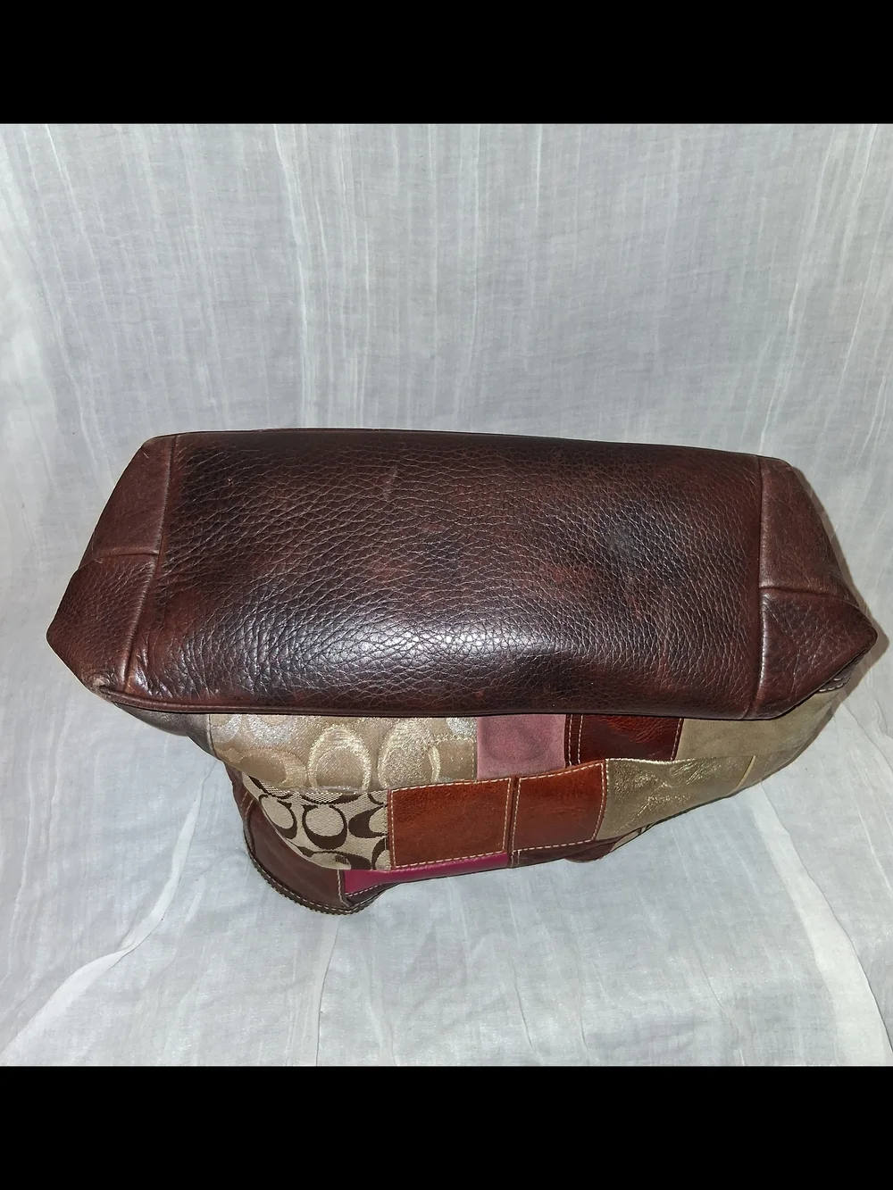 Coach Patchwork Shoulder Bag - Brown Multi-Tone with Pink Accent - Picture 5 of 11